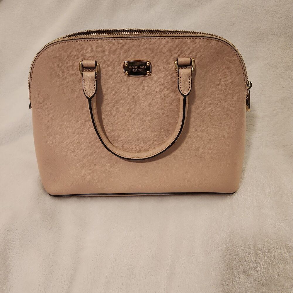 Michael Kors Cindy Large Leather Dome Satchel Blossom Pink/Ballet